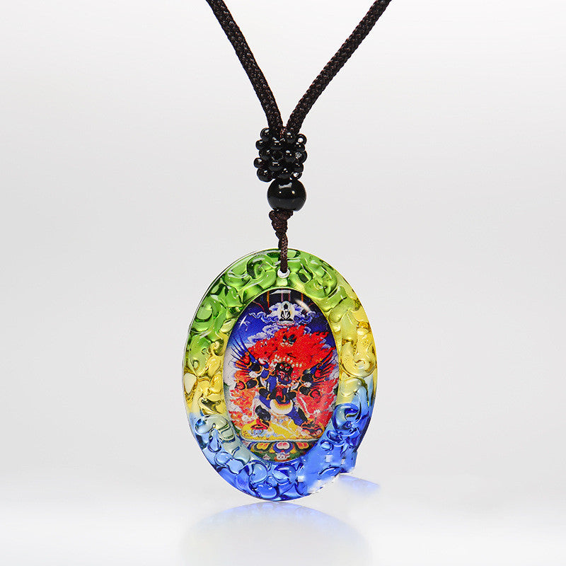 Green Tara Pendant Sanskrit Buddhist Great Compassion Mantra Six-character Mantra