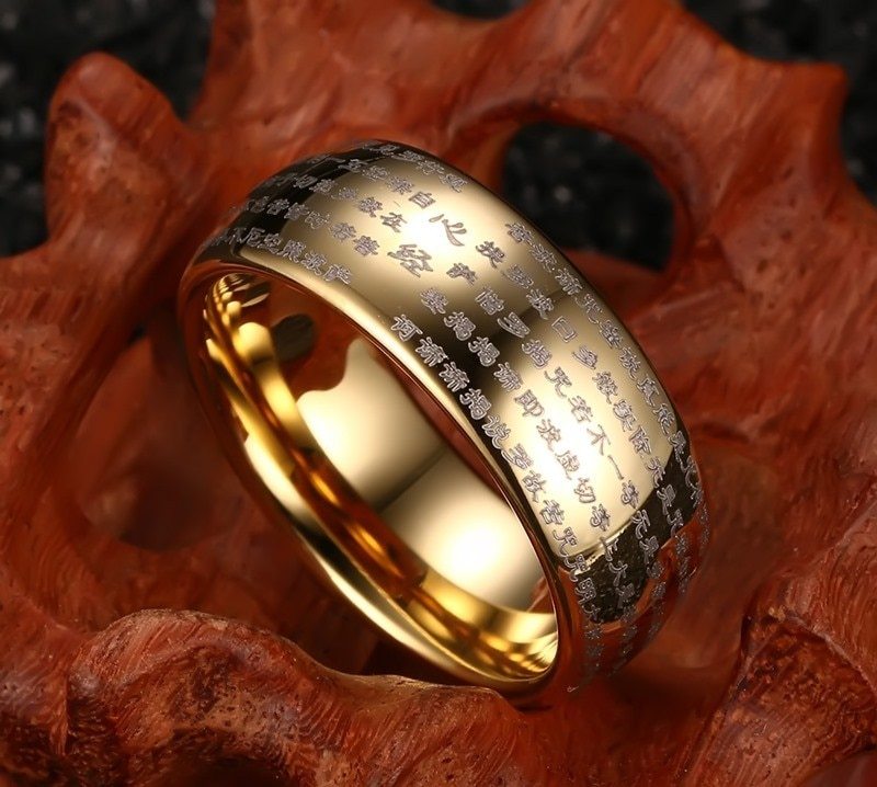 Chinese Buddhist Texts Tungsten Ring