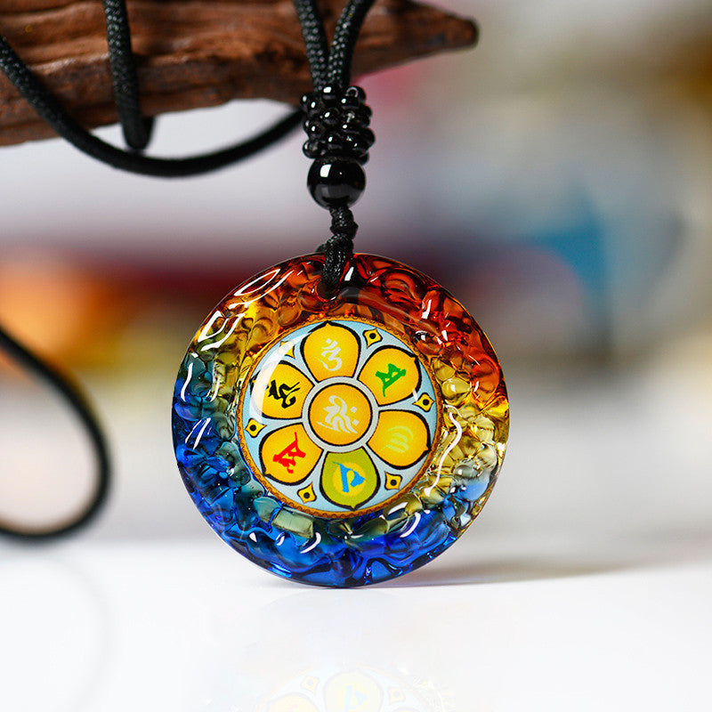 Green Tara Pendant Sanskrit Buddhist Great Compassion Mantra Six-character Mantra