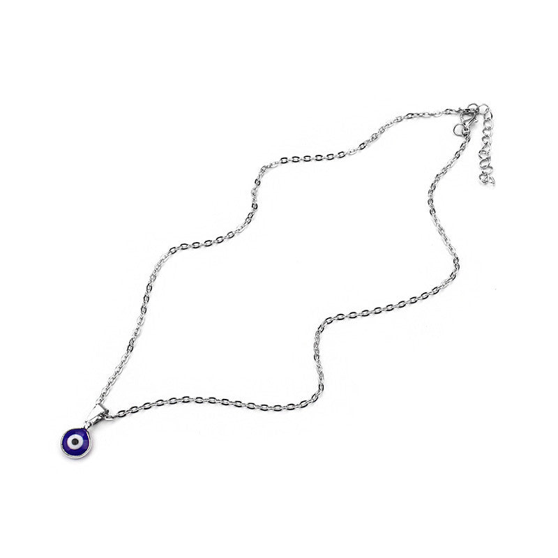 Devil's Eye Necklace Personality Evil Eye Pendant Black Short Necklace Wax Rope Clavicle Chain Stall Jewelry