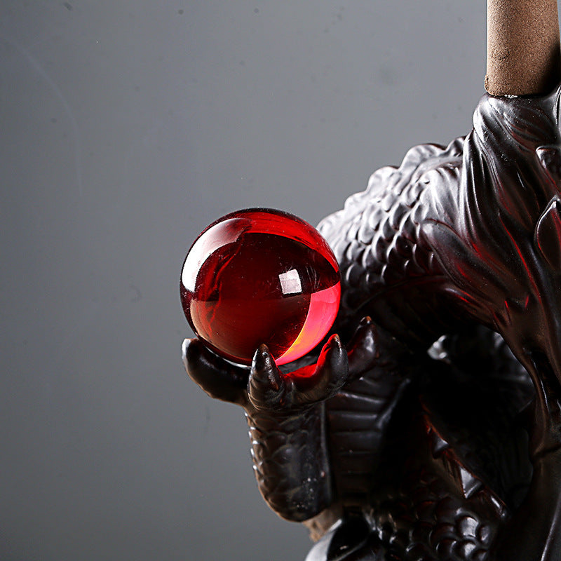 Backflow Incense Burner Ceramic Creative Xianglong Opera Pearl Incense Burner Buddhist Supplies Incense Burner