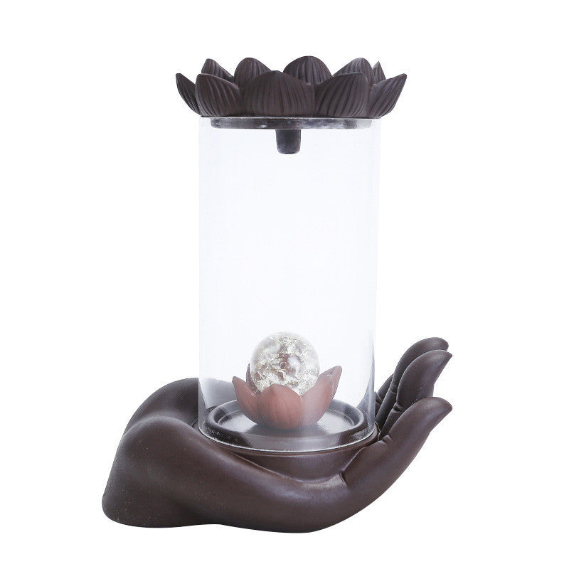 Creative Indoor Desktop Handmade Ceramic Ornament Windproof Backflow Incense Burner Buddhist Aromatherapy Stove