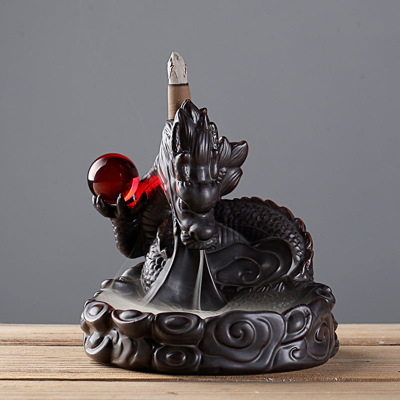 Ceramic Carp And Dragon Buddhist Supplies Incense Burner