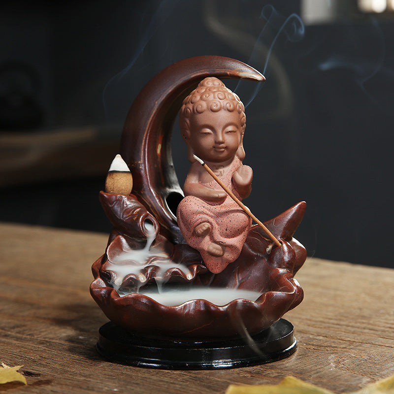 Tathagata Little Monk Sandalwood Incense Burner Agarwood Incense Stick Indoor Incense Road Decoration