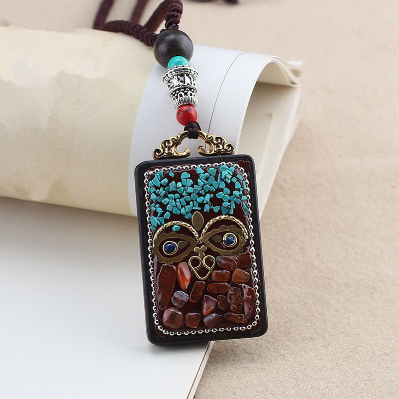 Heian Buddhist Black Sandalwood Necklace Accessories