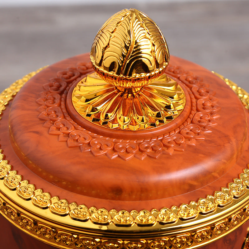 New Tibetan Zanba box Tibetan grain offering contains Buddhist eight auspicious double auspicious box Stainless steel liner