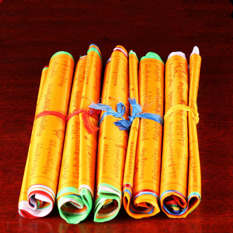 Tibetan Buddhist satin ten-in-one prayer flags