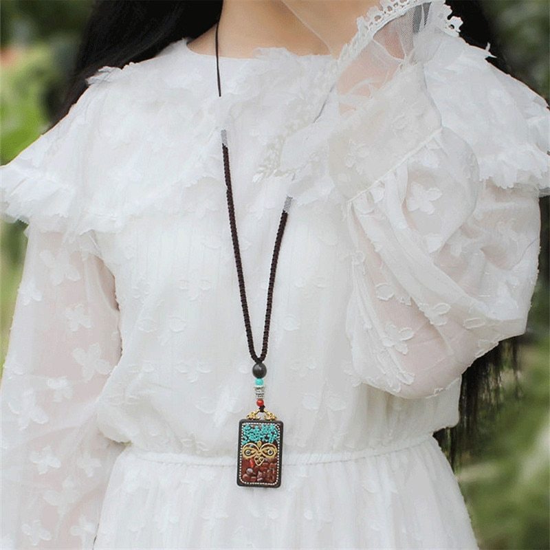 Heian Buddhist Black Sandalwood Necklace Accessories