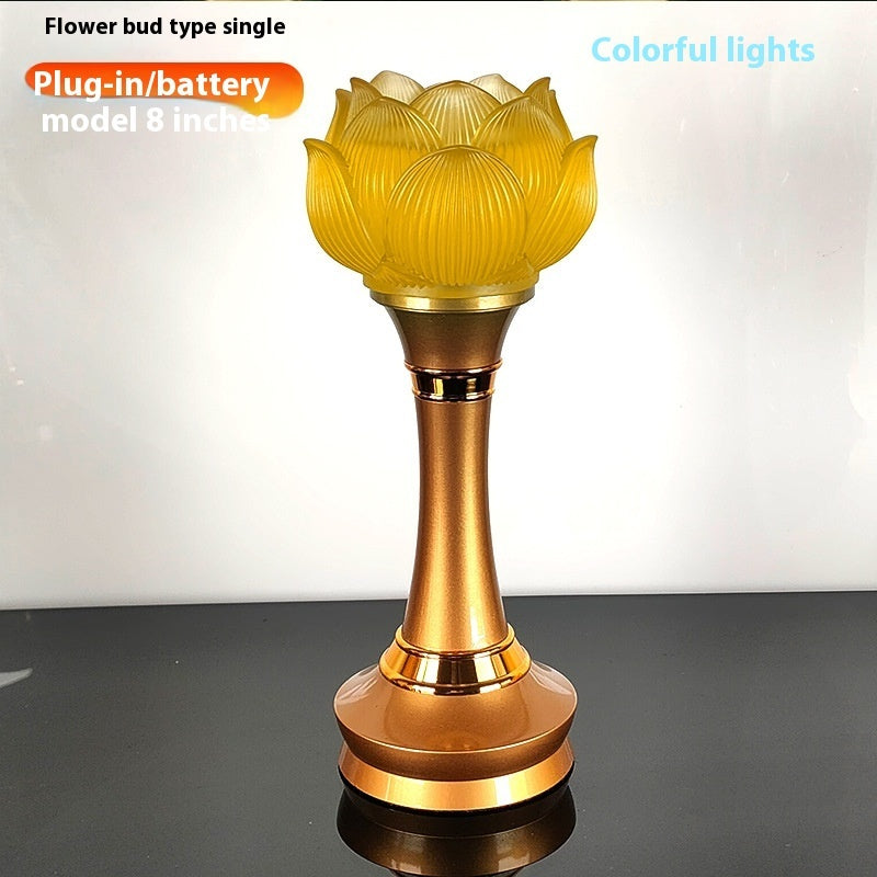 Music Charging Buddhist Hall Buddha Lamp Lotus Lamp
