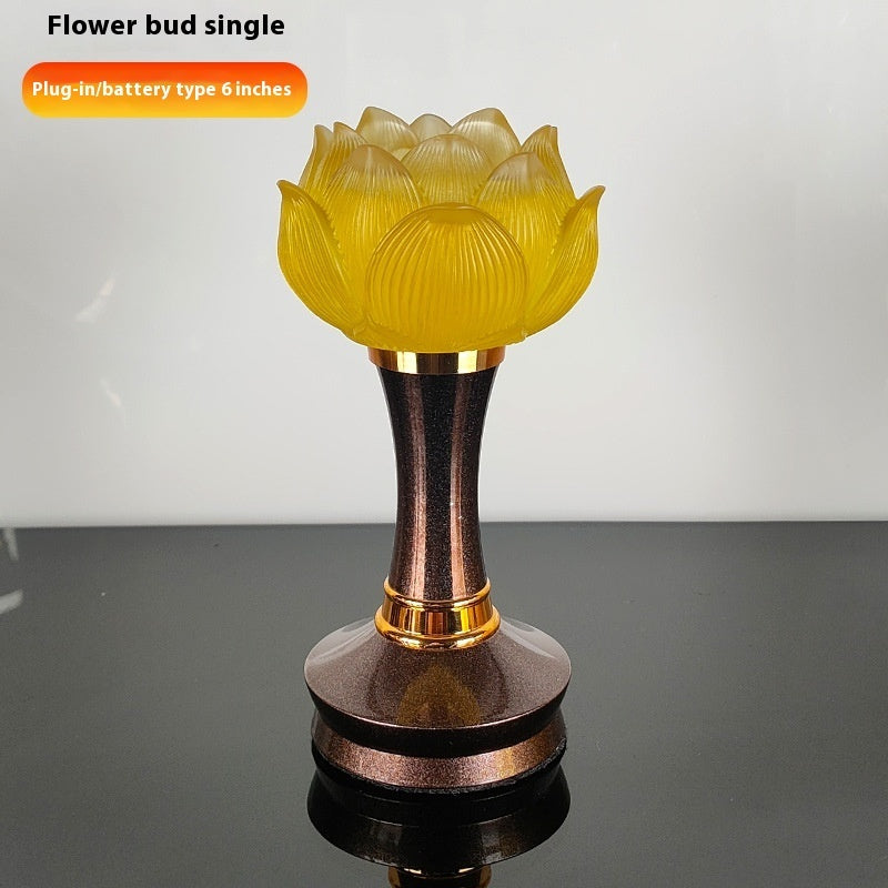 Music Charging Buddhist Hall Buddha Lamp Lotus Lamp
