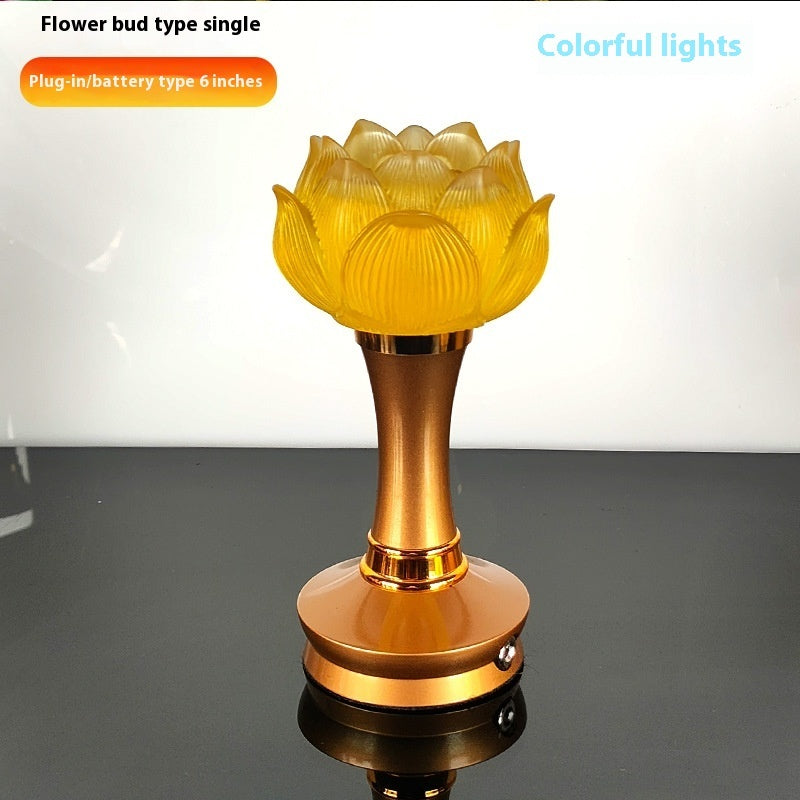 Music Charging Buddhist Hall Buddha Lamp Lotus Lamp