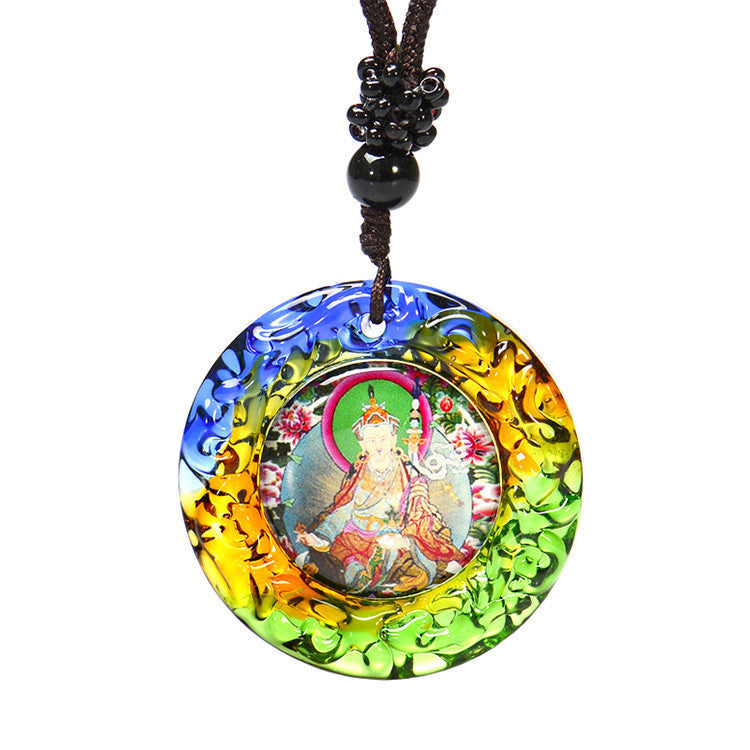 Green Tara Pendant Sanskrit Buddhist Great Compassion Mantra Six-character Mantra