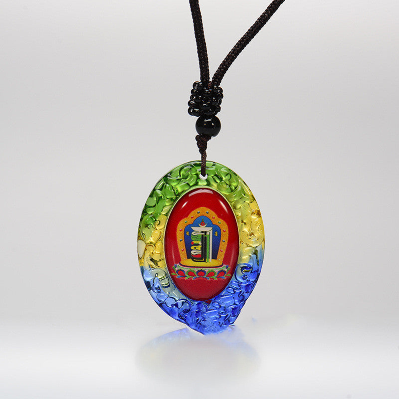 Green Tara Pendant Sanskrit Buddhist Great Compassion Mantra Six-character Mantra