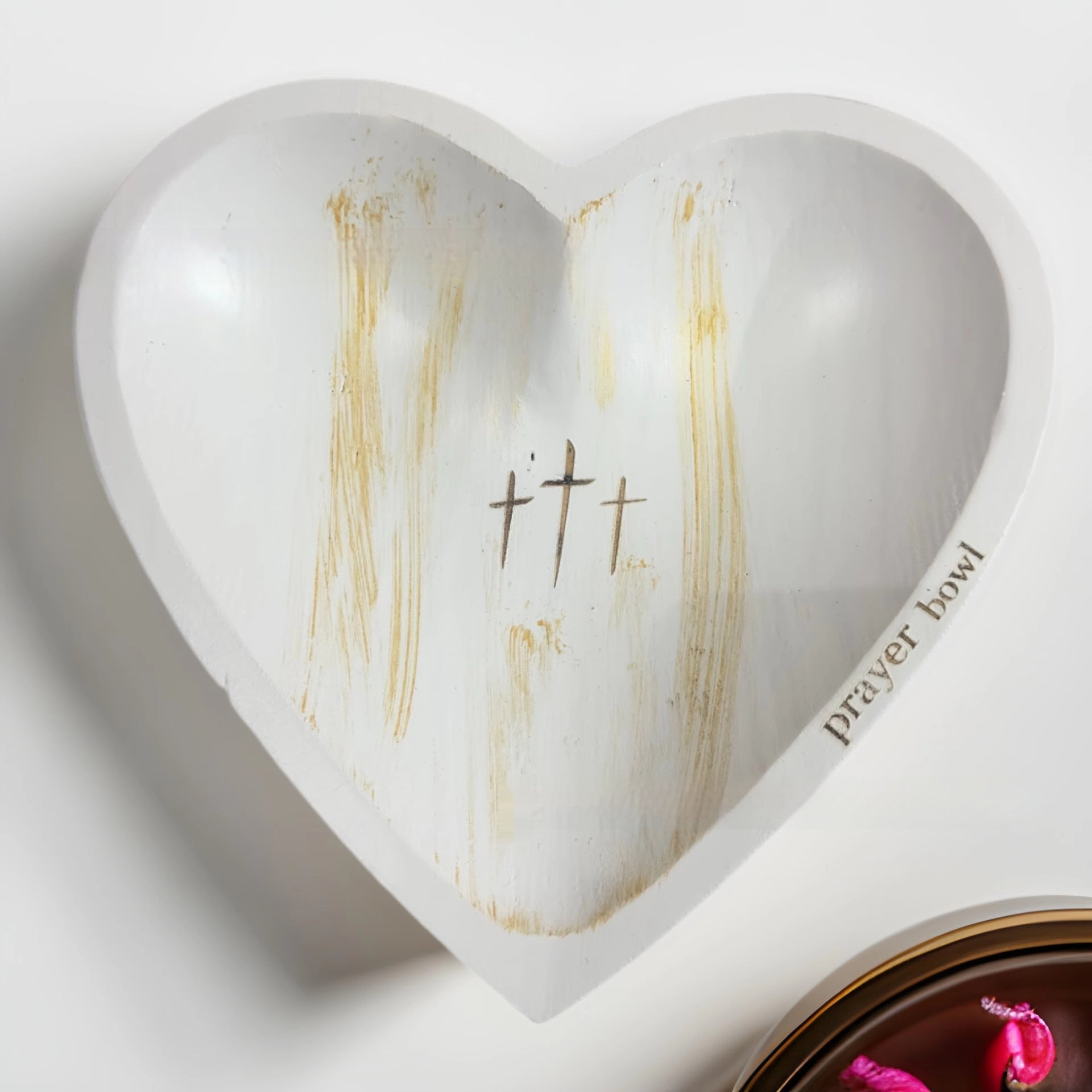 Heart-shaped Prayer Bowl Wooden Gift Prayer Bowl Prayer Card