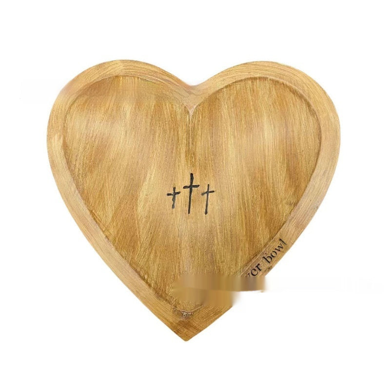 Heart-shaped Prayer Bowl Wooden Gift Prayer Bowl Prayer Card