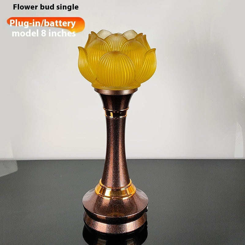 Music Charging Buddhist Hall Buddha Lamp Lotus Lamp