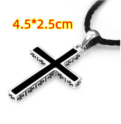 Domineering cross silver necklace