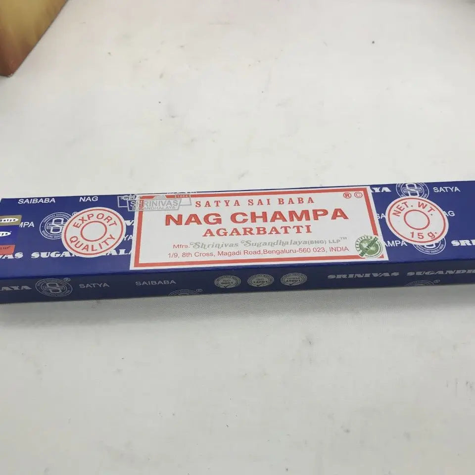 Nag Champa Blue Agarbatti Incense Sticks 180 Grams in 12 Boxes + Spiritual Guide Incense as a Gift Handmade in India Bangalore Without Child Labor, a Delight for the Scent (Authentic)