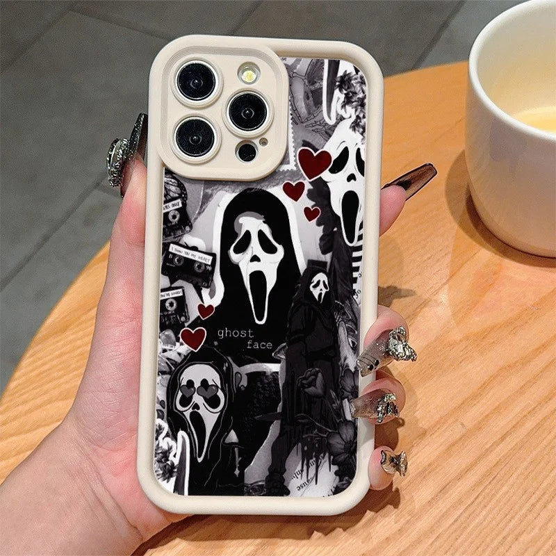 Halloween Skull Ghost Cartoon Patterned TPU Mobile Phone Case Pumpkin Lantern Pattern Shockproof and Waterproof for iPhone 17/16