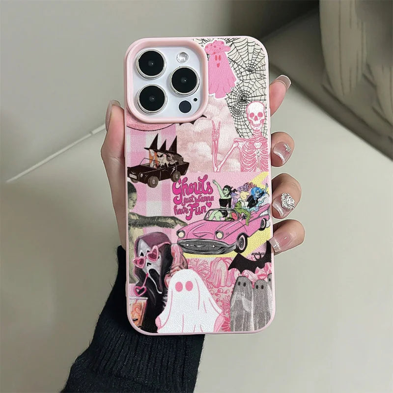 Fashionable Halloween Pattern iPhone X/XS/15, 16 ,17 Plus Pro Max Phone Case, High-end Fashion, Waterproof Phone case protection