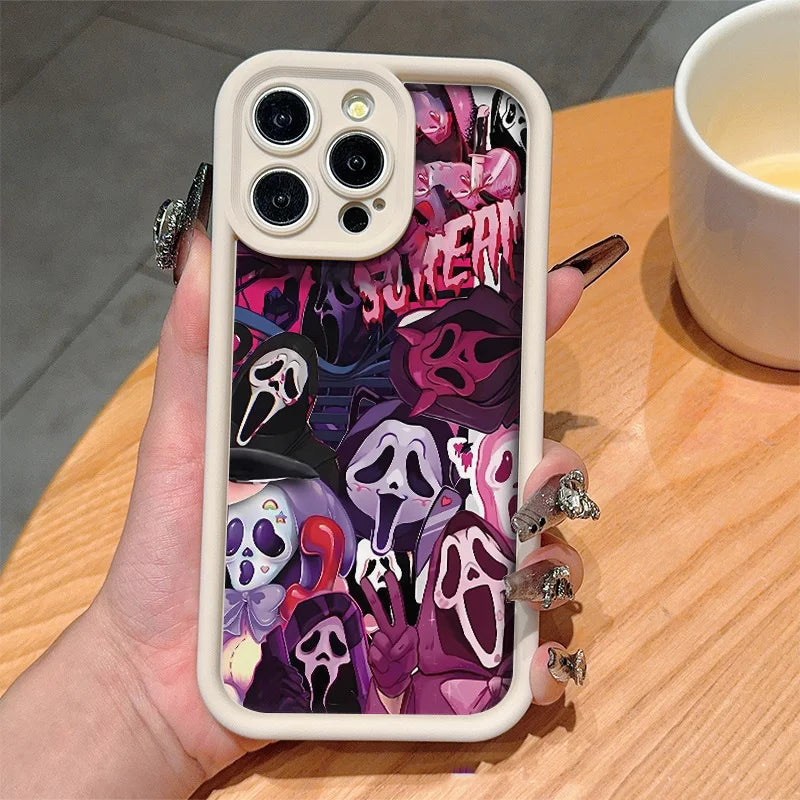 Halloween Skull Ghost Cartoon Patterned TPU Mobile Phone Case Pumpkin Lantern Pattern Shockproof and Waterproof for iPhone 17/16