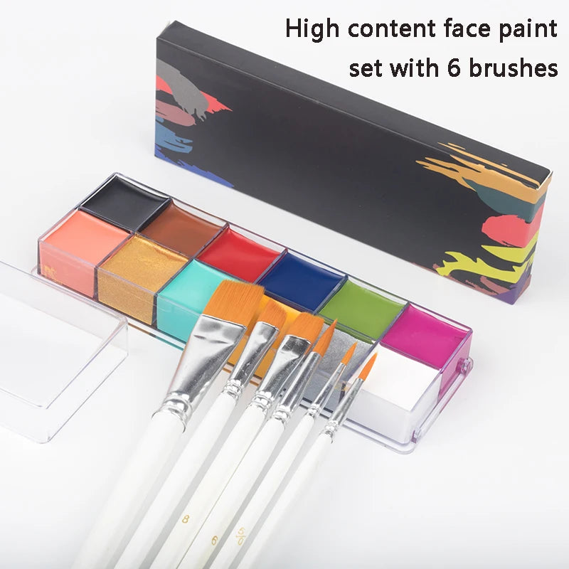 Paint Body Makeup Halloween Face Body Art 12/20 Colors Painting Kit with Brushes Safe Ingredient Available for Kid and Adult