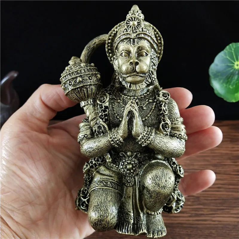 Golden Hanuman Statue Sculpture Big Resin Ornaments Hindu Monkey God Buddha Statues Figurine Home Decoration Lucky Gifts