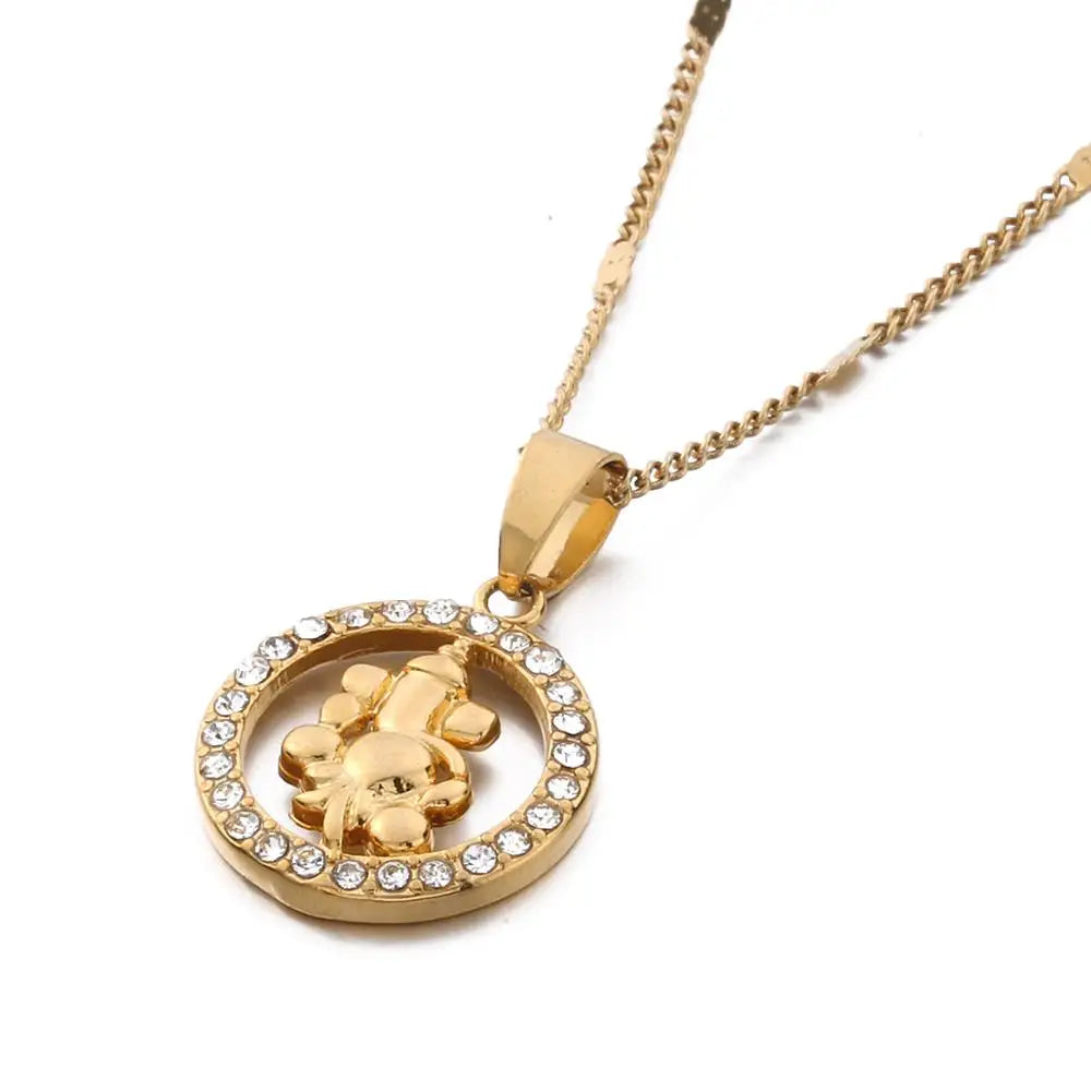 Gold Color Pendant Necklace Indian Yoga Hindoo Hindu Buddhist AUM OM Jewelry