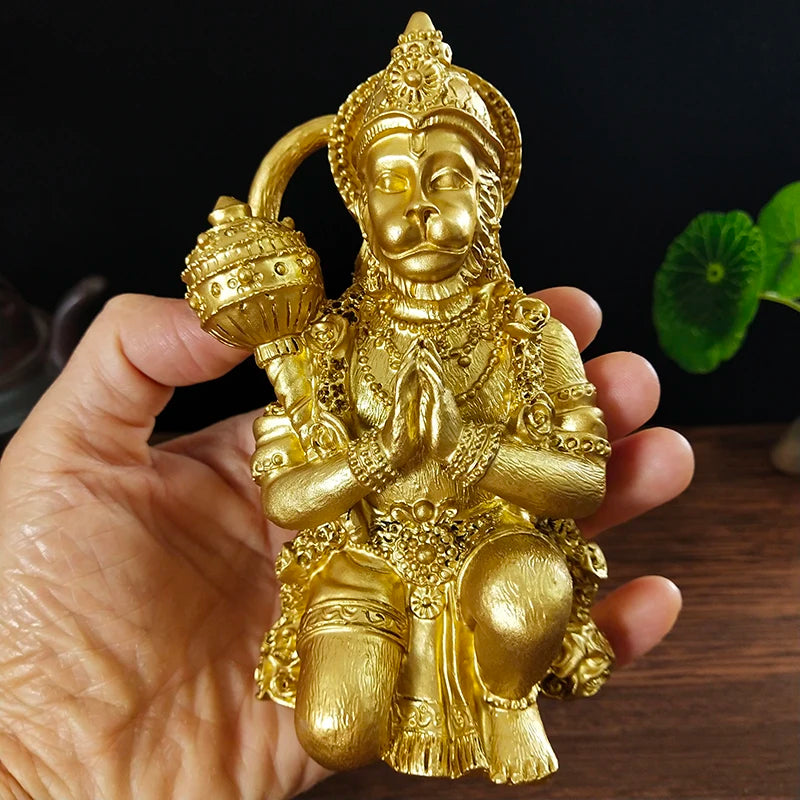 Golden Hanuman Statue Sculpture Big Resin Ornaments Hindu Monkey God Buddha Statues Figurine Home Decoration Lucky Gifts
