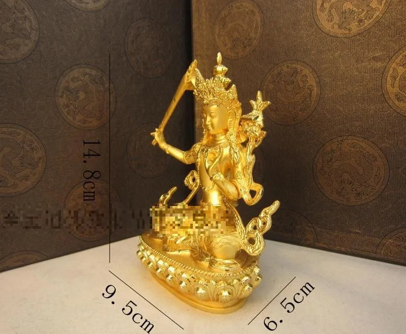 Buddhist supplies GOOD HOME OFFICE CAR SHOP worship buddha statue Exorcise evil spirit Bring good luck gold buddha copper statue