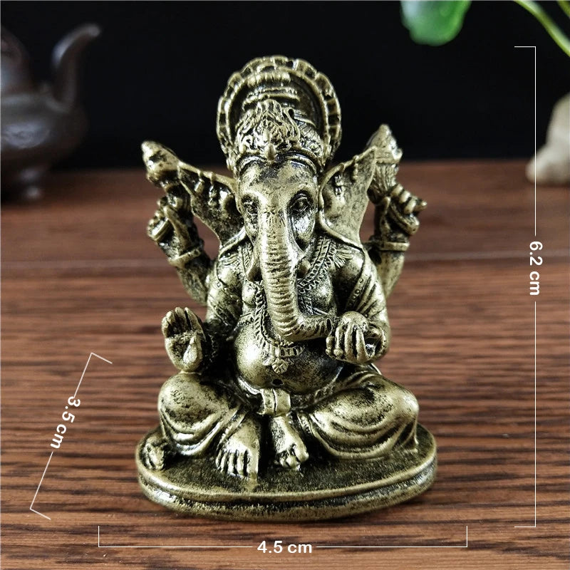 Gold Lord Ganesha Statue Buddha Elephant hindu God Sculpture Figurines Resin Home Garden Decoration Buddha Statues For House