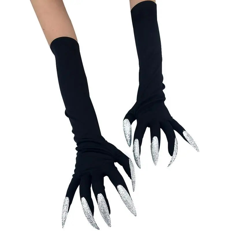 Cool Halloween gloves long ghost claw dress up gloves fashionable red long nails Cosplay Halloween funny gloves A529
