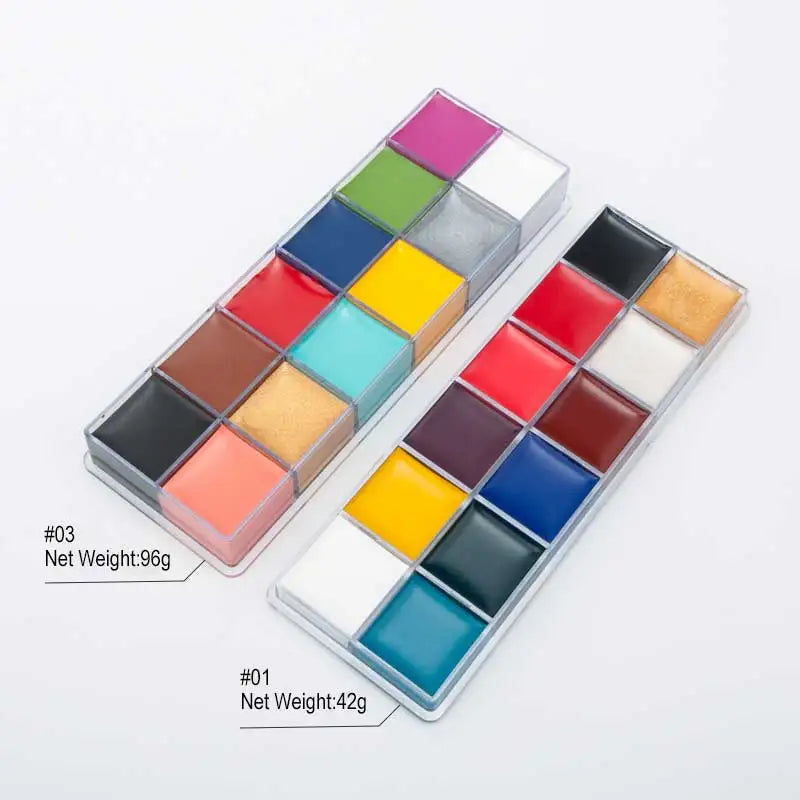 Paint Body Makeup Halloween Face Body Art 12/20 Colors Painting Kit with Brushes Safe Ingredient Available for Kid and Adult