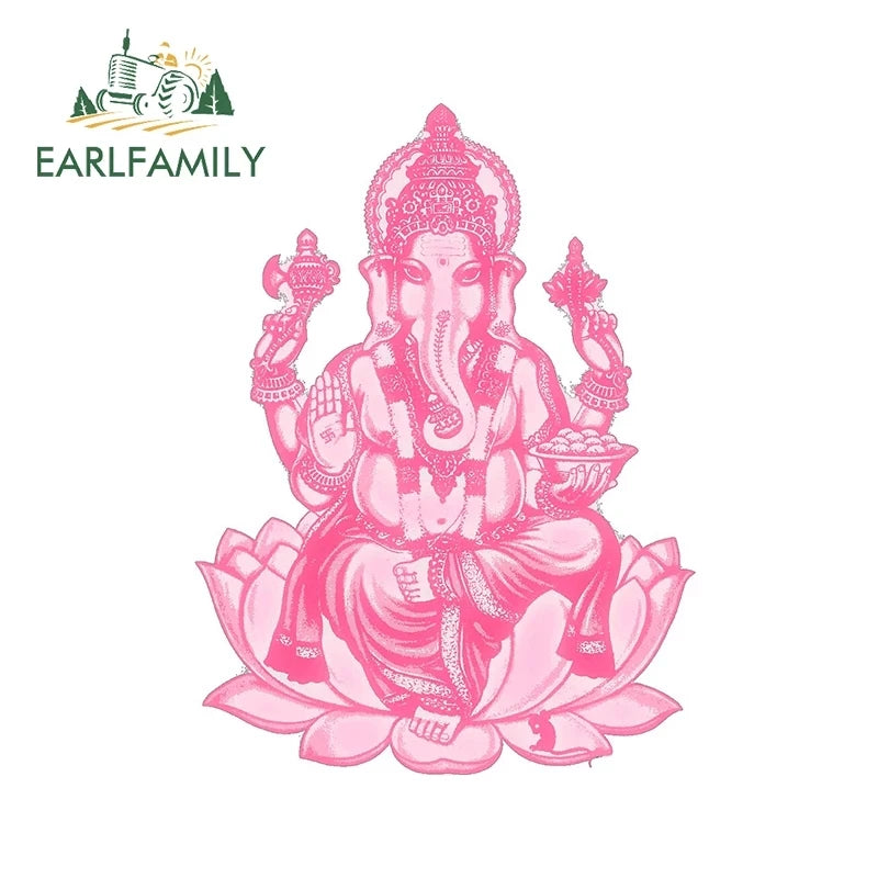 EARLFAMILY 13cm  for Ganesha Car Stickers Waterproof Sunscreen Suitcase Vinyl Material Motorcycle Helmet Fine Decal for Vehicle