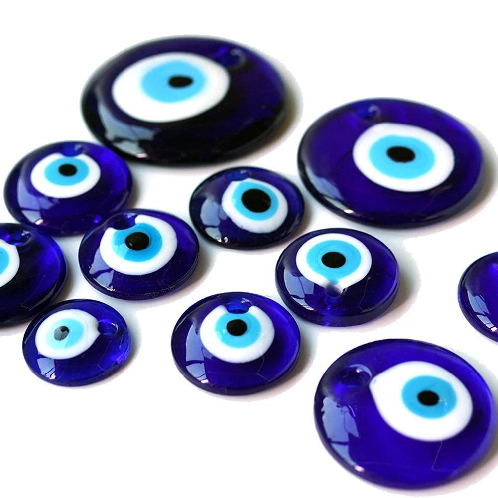 Evil Eye Charms For Jewelry Making Glass Lucky Eye Blue Turkish Pendant For keychain Necklace DIY Jewelry Accessories