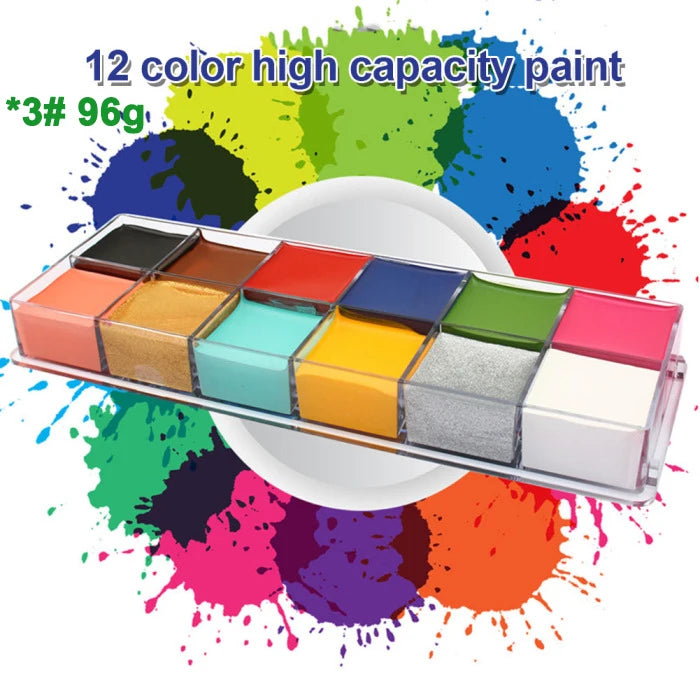 Paint Body Makeup Halloween Face Body Art 12/20 Colors Painting Kit with Brushes Safe Ingredient Available for Kid and Adult