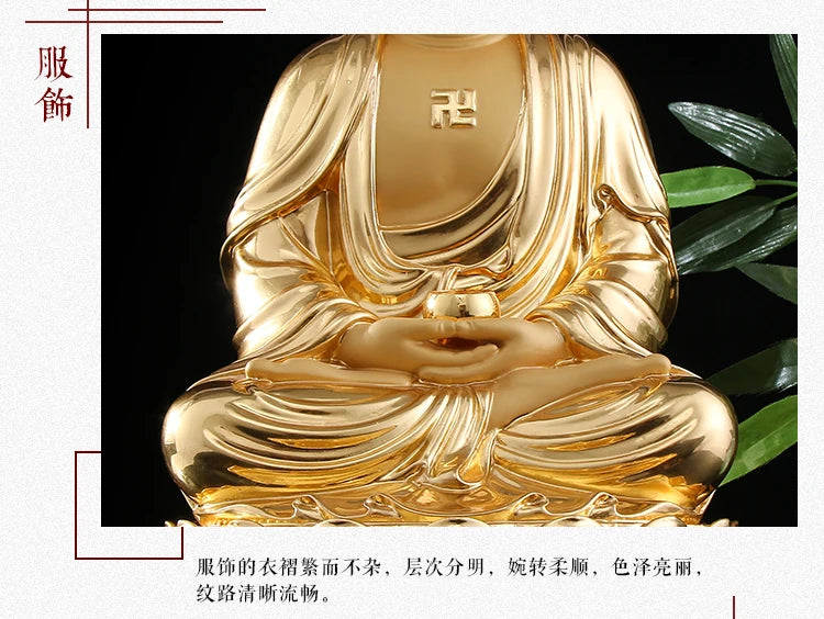 Asia GOOD high grade gilding copper Amitabha Sakyamuni Buddha statue HOME Patron saint bless safe health good LUCK protection