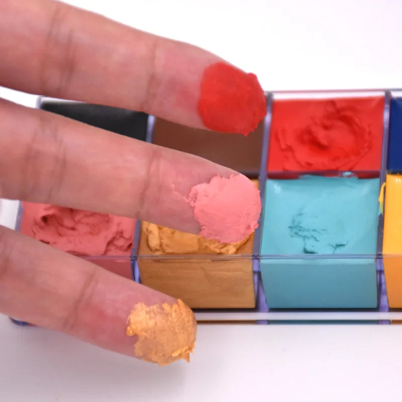 Paint Body Makeup Halloween Face Body Art 12/20 Colors Painting Kit with Brushes Safe Ingredient Available for Kid and Adult