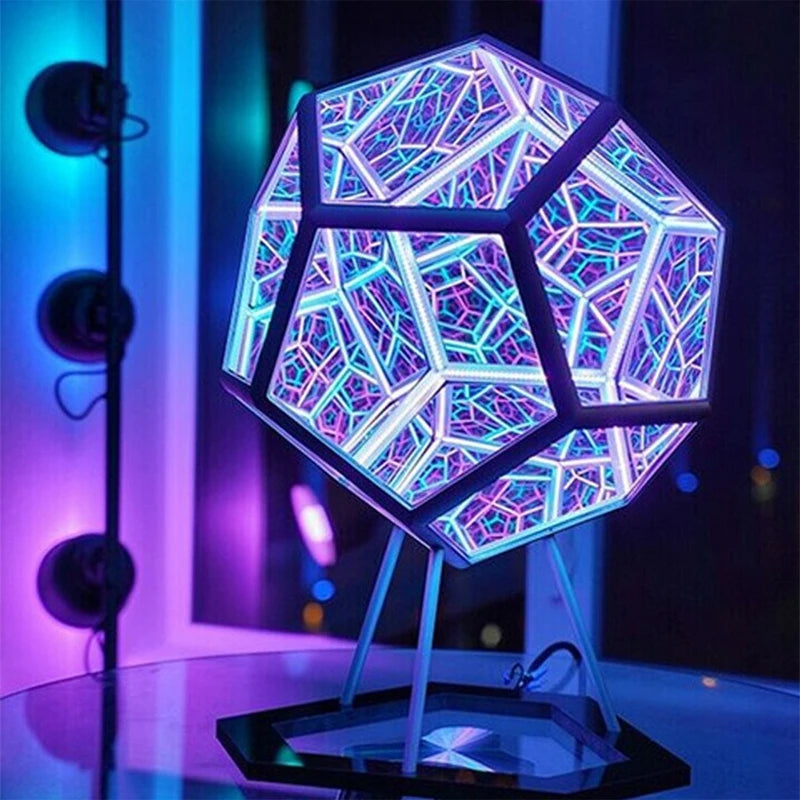 Christmas LED Night Light, Infinite Dodecahedron Color Art Light Decor, Novelty Gift, Cool Technology Decoration, Home Decor