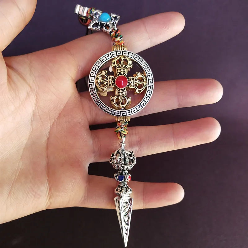 Wholesale Buddhist supplies GOOD 3P Efficacious Amulet Greco-Buddhist pocket travel CAR Safety Mantra Tibet Buddha Vajra Pendant