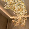 Customized Modern Style Maple Leaf Decoration, Hotel Lobby, Villa, Living Room, Luxurious Glass Chandelier