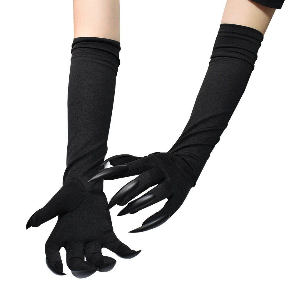 Cool Halloween gloves long ghost claw dress up gloves fashionable red long nails Cosplay Halloween funny gloves A529