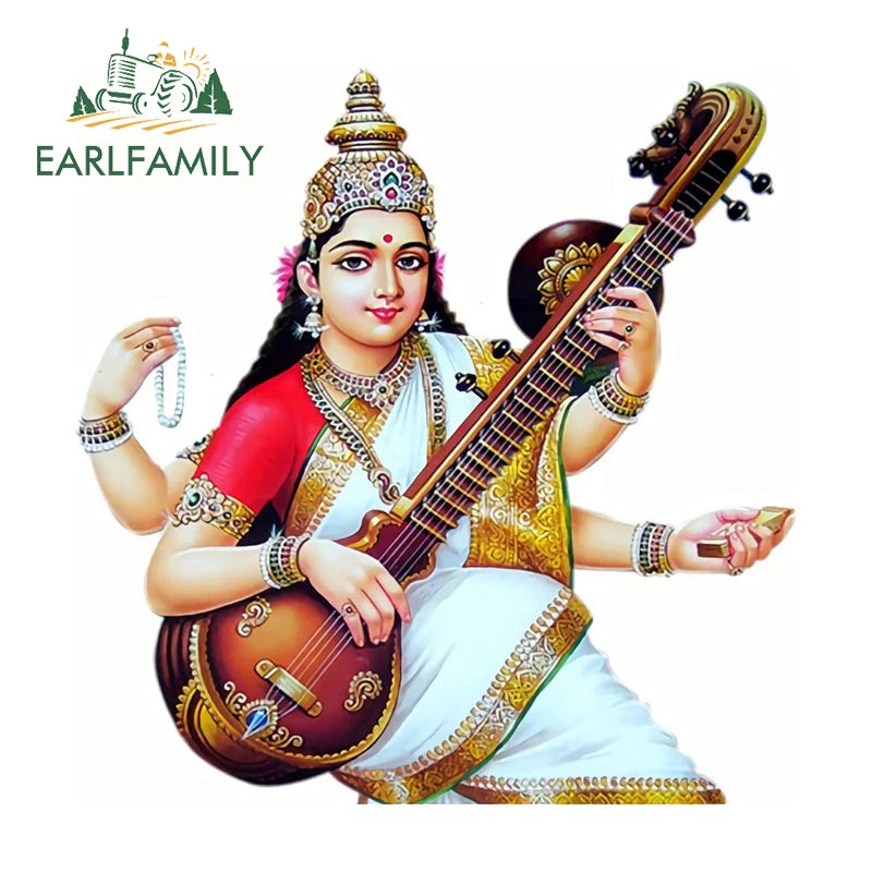 EARLFAMILY 13cm  for Ganesha Car Stickers Waterproof Sunscreen Suitcase Vinyl Material Motorcycle Helmet Fine Decal for Vehicle