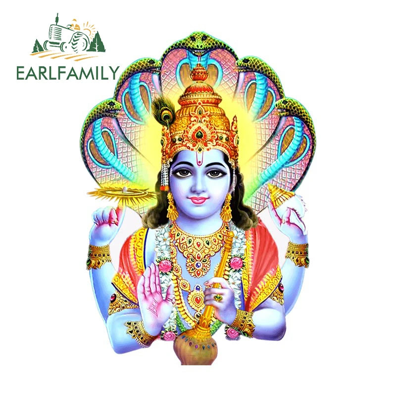 EARLFAMILY 13cm  for Ganesha Car Stickers Waterproof Sunscreen Suitcase Vinyl Material Motorcycle Helmet Fine Decal for Vehicle