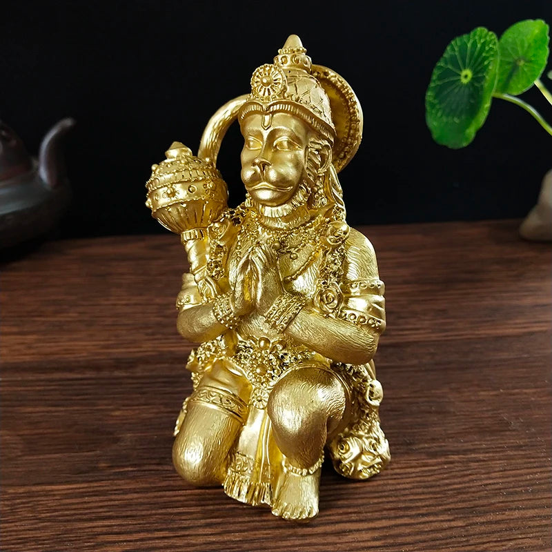 Golden Hanuman Statue Sculpture Big Resin Ornaments Hindu Monkey God Buddha Statues Figurine Home Decoration Lucky Gifts