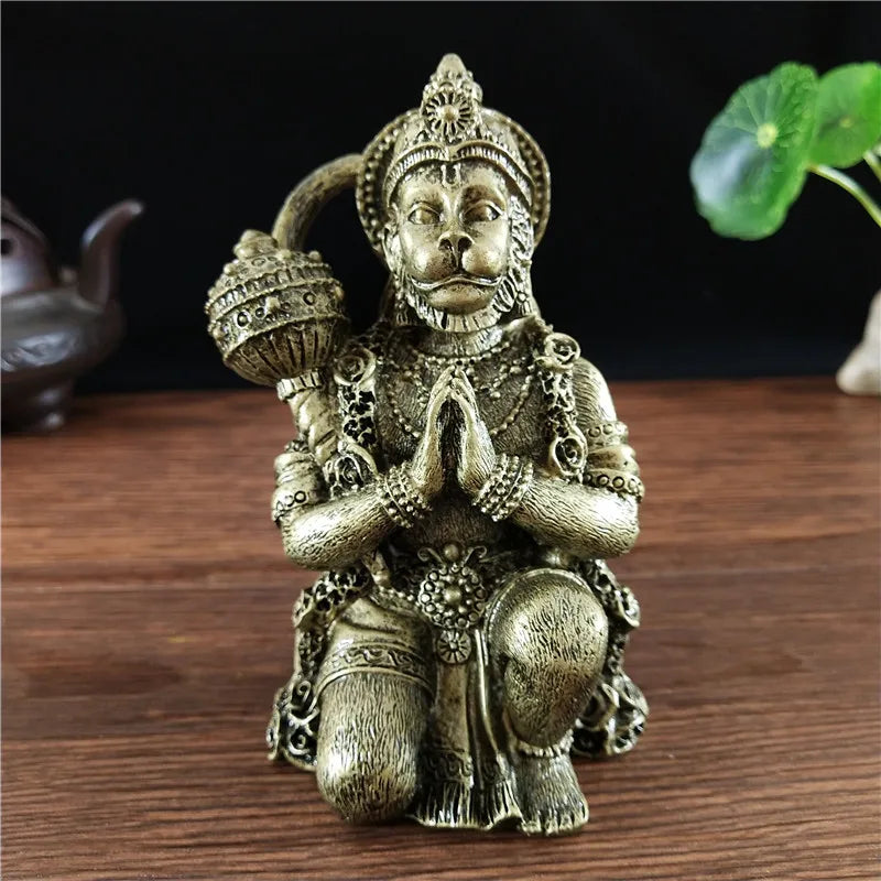 Golden Hanuman Statue Sculpture Big Resin Ornaments Hindu Monkey God Buddha Statues Figurine Home Decoration Lucky Gifts