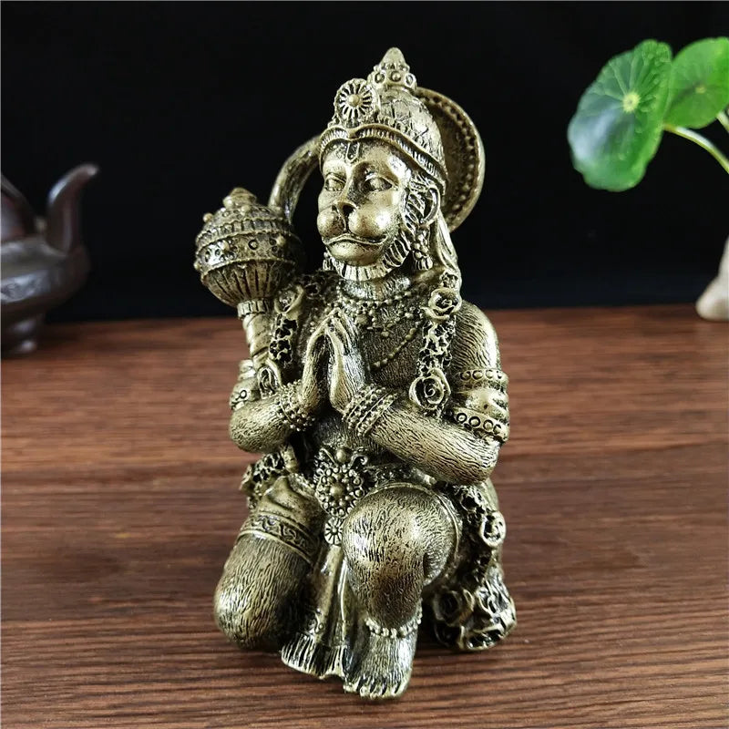Golden Hanuman Statue Sculpture Big Resin Ornaments Hindu Monkey God Buddha Statues Figurine Home Decoration Lucky Gifts