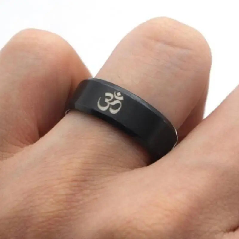Hindu Buddhism AUM OM Ring Hindu Yoga India Outdoor Sports Women/Men Rings Religious Symbol Jewelry
