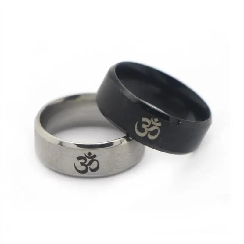 Hindu Buddhism AUM OM Ring Hindu Yoga India Outdoor Sports Women/Men Rings Religious Symbol Jewelry
