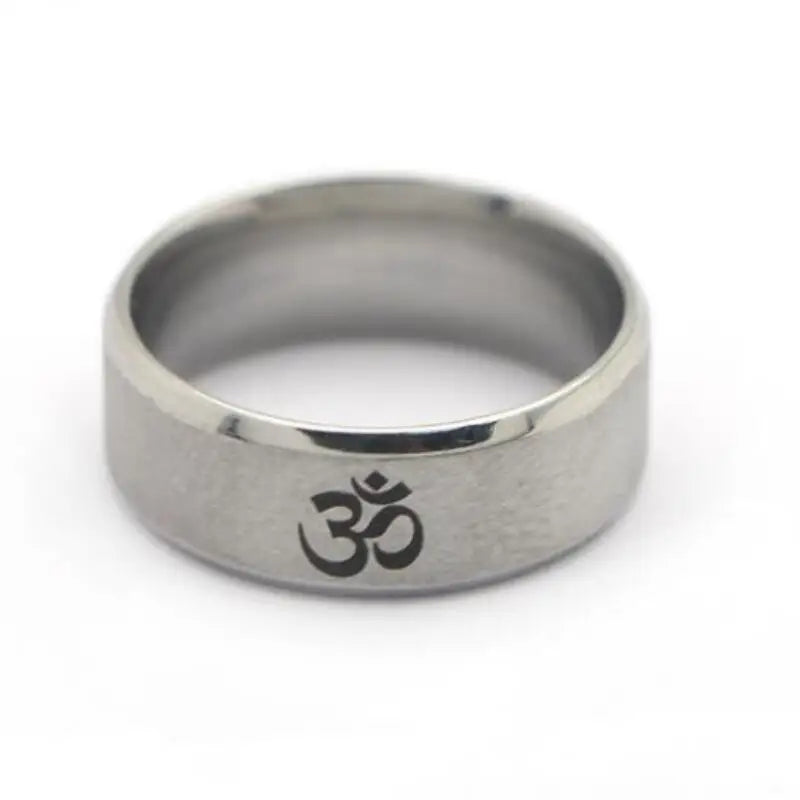 Hindu Buddhism AUM OM Ring Hindu Yoga India Outdoor Sports Women/Men Rings Religious Symbol Jewelry